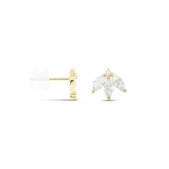 Histoire d'Or Boucles D'oreilles Puces Margret Or Jaune Oxyde De Zirconium