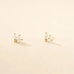 Histoire d'Or Boucles D'oreilles Puces Margret Or Jaune Oxyde De Zirconium