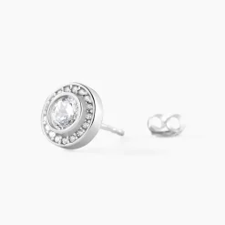 Boucles D'oreilles Puces Marquise Argent Blanc Oxyde De Zirconium-Histoire d'Or Clearance