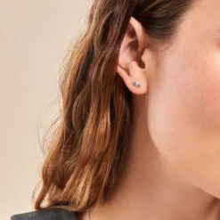 Boucles D'oreilles Puces Malva Argent Blanc Oxyde De Zirconium-Histoire d'Or Hot