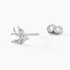 Boucles D'oreilles Puces Marilla Argent Blanc Oxyde De Zirconium-Histoire d'Or Sale