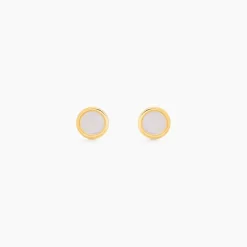 Histoire d'Or Boucles D'Oreilles Puces Nikandros Or Jaune Nacre