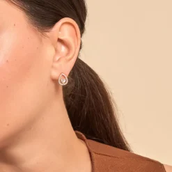 Boucles D'oreilles Puces Norig Plaqué Or Jaune Oxyde De Zirconium-Histoire d'Or Sale