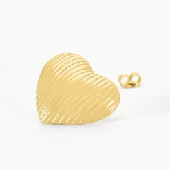 Boucles D'oreilles Puces Nolene Acier Jaune-Histoire d'Or Sale