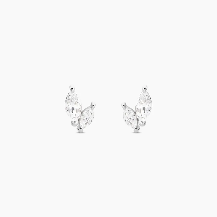 Histoire d'Or Boucles D'oreilles Puces Navette De Zirconium