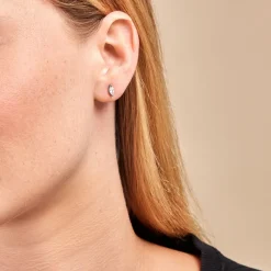 Boucles D'oreilles Puces Navette De Zirconium-Histoire d'Or Clearance