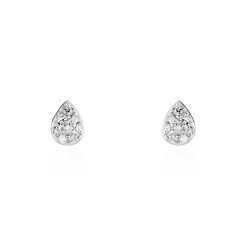 Histoire d'Or Boucles D'oreilles Puces Nevena Or Blanc Diamant
