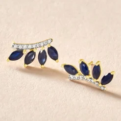 Boucles D'oreilles Puces Navette Diamant-Histoire d'Or New