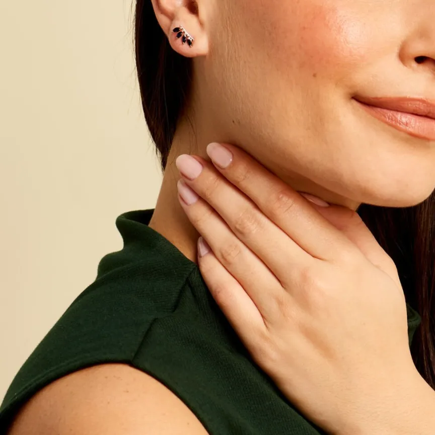 Boucles D'oreilles Puces Navette Diamant-Histoire d'Or New