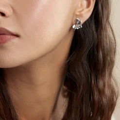 Histoire d'Or Boucles D'oreilles Puces Narcisse Dream Argent Blanc