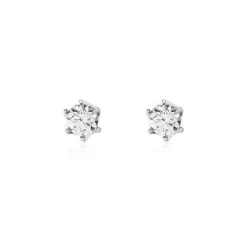 Boucles D'oreilles Puces Natalia Pl Platine Blanc Diamant-Histoire d'Or Hot
