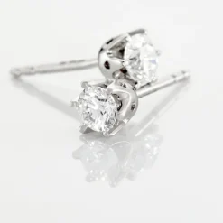 Boucles D'oreilles Puces Natalia Pl Platine Blanc Diamant-Histoire d'Or Hot