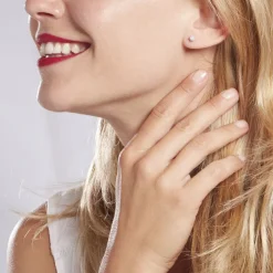 Boucles D'oreilles Puces Natalia Pl Platine Blanc Diamant-Histoire d'Or Hot