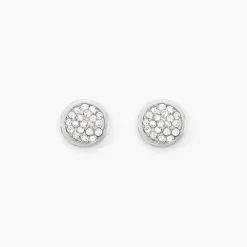 Boucles D'oreilles Puces Or Blanc Strass-Histoire d'Or Sale