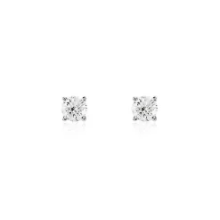 Histoire d'Or Boucles D'oreilles Puces Or Blanc Aphrodite Diamants