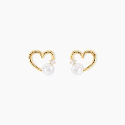 Histoire d'Or Boucles D'oreilles Puces Or Jaune Fergus Perle De Culture Oxyde