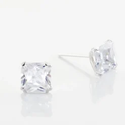 Boucles D'oreilles Puces Or Blanc Doreen Oxydes De Zirconium-Histoire d'Or Best