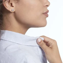 Boucles D'oreilles Puces Or Blanc Doreen Oxydes De Zirconium-Histoire d'Or Best