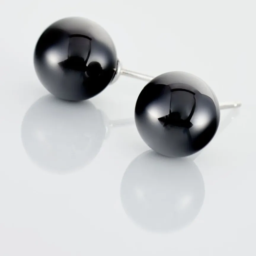 Boucles D'oreilles Puces Orbe Argent Blanc Céramique-Histoire d'Or Online