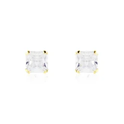 Boucles D'oreilles Puces Or Jaune Doreen Oxydes De Zirconium-Histoire d'Or Discount