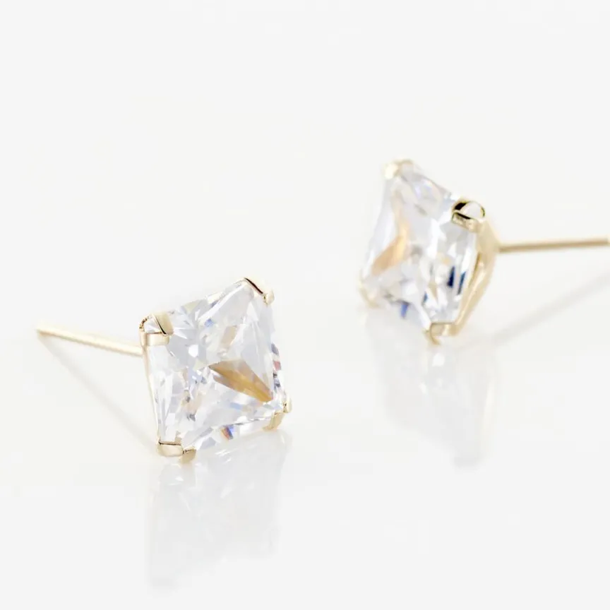 Boucles D'oreilles Puces Or Jaune Doreen Oxydes De Zirconium-Histoire d'Or Discount