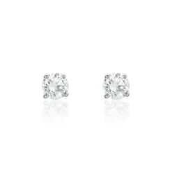 Boucles D'oreilles Puces Or Blanc Katherina Oxyde De Zirconium-Histoire d'Or Sale