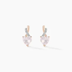 Boucles D'oreilles Puces Or Rose Clothilde Quartz-Histoire d'Or Best