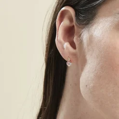 Boucles D'oreilles Puces Or Rose Clothilde Quartz-Histoire d'Or Best
