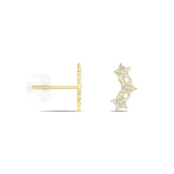 Boucles D'oreilles Puces Or Jaune Youssa Oxydes De Zirconium-Histoire d'Or Sale