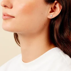 Histoire d'Or Boucles D'oreilles Puces Oliviane Argent Blanc Oxyde De Zirconium