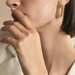 Histoire d'Or Boucles D'oreilles Puces Oren Acier Doré