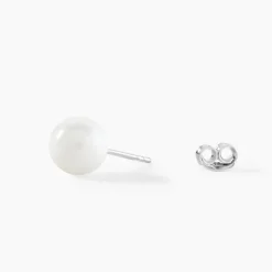 Boucles D'oreilles Puces Orbe Argent Blanc Céramique-Histoire d'Or Outlet