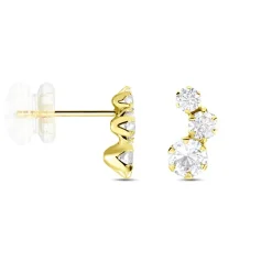 Histoire d'Or Boucles D'oreilles Puces Or Jaune Albizia Oxydes De Zirconium