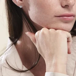 Histoire d'Or Boucles D'oreilles Puces Or Blanc Katherina Oxyde De Zirconium