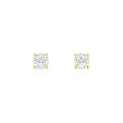 Histoire d'Or Boucles D'oreilles Puces Or Jaune Aphrodite Diamants