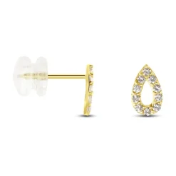 Boucles D'oreilles Puces Or Jaune Oxydes De Zirconium-Histoire d'Or Clearance