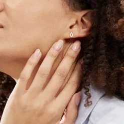 Boucles D'oreilles Puces Or Jaune Oxydes De Zirconium-Histoire d'Or Clearance