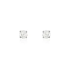 Histoire d'Or Boucles D'oreilles Puces Or Blanc Diamants Synthétique