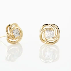 Boucles D'oreilles Puces Or Jaune Urlanie Diamants-Histoire d'Or New