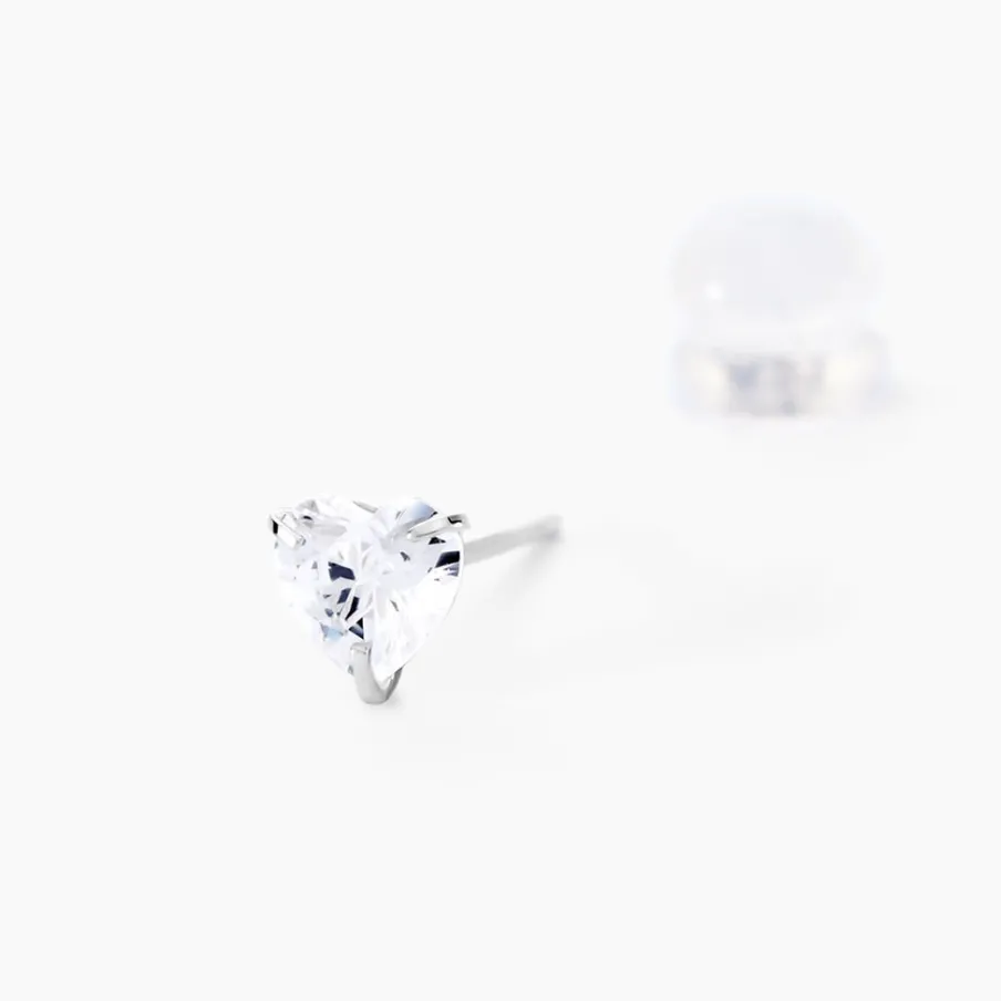 Histoire d'Or Boucles D'oreilles Puces Or Blanc Katherine Oxyde De Zirconium