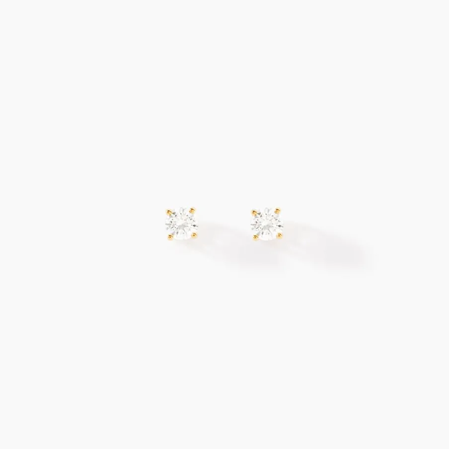 Histoire d'Or Boucles D'oreilles Puces Or Jaune Aphrodite Diamants