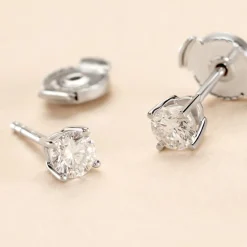 Boucles D'oreilles Puces Or Blanc Aphrodite Diamant-Histoire d'Or Sale