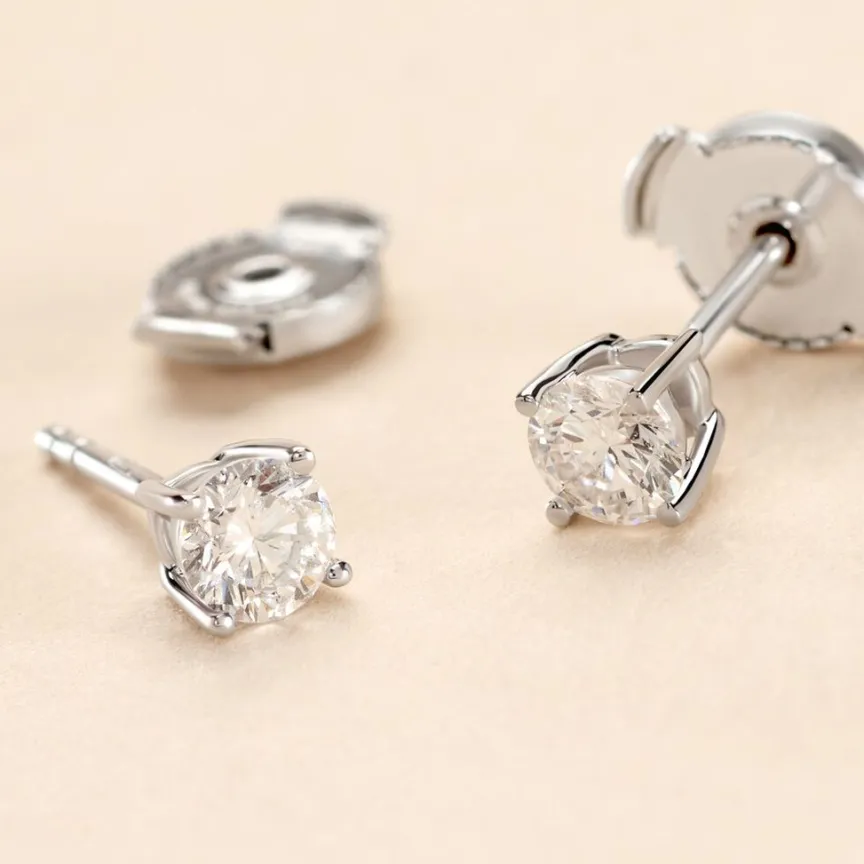 Boucles D'oreilles Puces Or Blanc Aphrodite Diamant-Histoire d'Or Sale