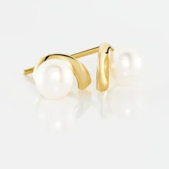 Histoire d'Or Boucles D'oreilles Puces Odelle Or Jaune Perle De Culture