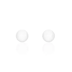 Histoire d'Or Boucles D'oreilles Puces Orbe Argent Blanc Céramique