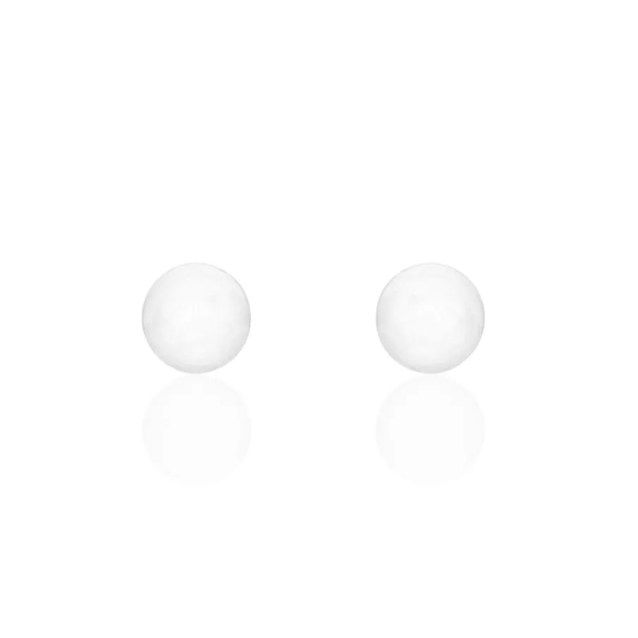Histoire d'Or Boucles D'oreilles Puces Orbe Argent Blanc Céramique