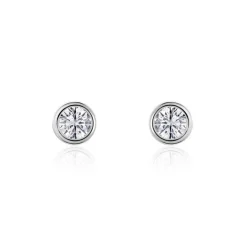 Histoire d'Or Boucles D'oreilles Puces Or Blanc Agota Diamants