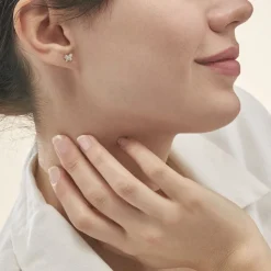 Boucles D'oreilles Puces Or Jaune Cercis Strass-Histoire d'Or New