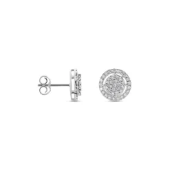 Boucles D'oreilles Puces Or Blanc Nawra Diamants Synthétiques-Histoire d'Or Outlet