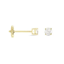 Histoire d'Or Boucles D'oreilles Puces Or Jaune Diamants Synthetique